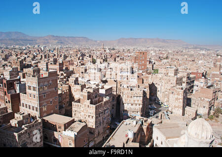 Die alte Stadt von Sana ' a, der ältesten kontinuierlich bewohnten und besiedelte Stadt der Welt, Jemen, UNESCO-Weltkulturerbe Stockfoto