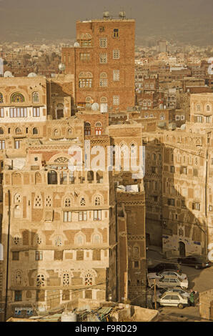 Die alte Stadt von Sana ' a, der ältesten kontinuierlich bewohnten und besiedelte Stadt der Welt, Jemen, UNESCO-Weltkulturerbe Stockfoto