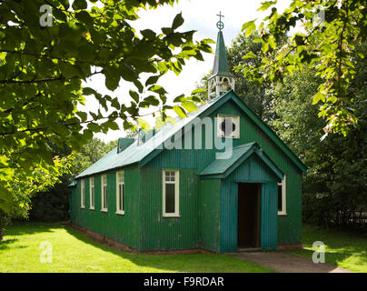 Großbritannien, England, Worcestershire, Bromsgrove, Avoncroft Museum, Missionskirche, vorgefertigte Wellblech-Gebäude Stockfoto