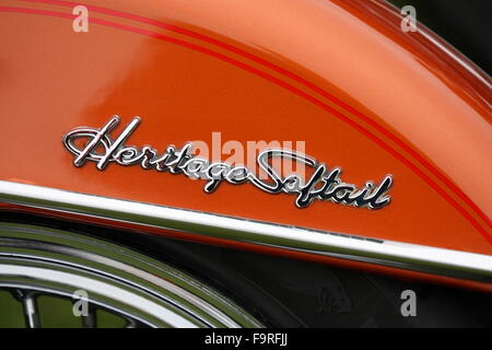 Details zu einer Harley-Davidson Heritage Softail Stockfoto