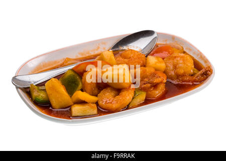 Garnelen mit Pinneaple in Soße Stockfoto
