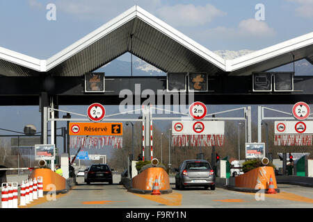 AutoRoute A41. Turin-Mailand, Genf, Albertville, Chambery. Maut. Stockfoto