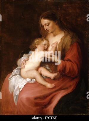 -Anthony Van Dyck - Madonna mit Kind Stockfoto