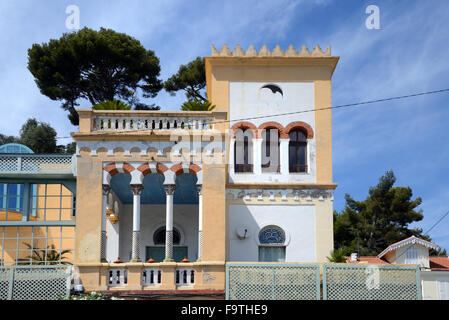 Oriental Villa Capriciosa am Meer oder am Tamaris Seyne-sur-Mer, in der Bucht von Toulon, Var Provence Frankreich Stockfoto