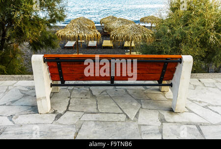 Kamari Strand von Santorin, Griechenland-Insel Stockfoto