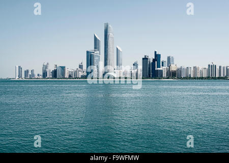 Skyline von Abu Dhabi, Vereinigte Arabische Emirate Stockfoto