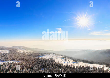 Deutschland, Bayern, Böhmerwald im Winter, Blick vom großen Arber Stockfoto