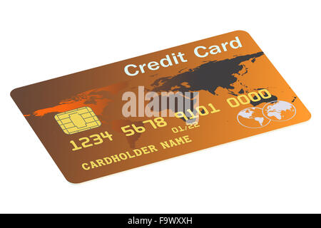 Kreditkarte isoliert auf weißem Hintergrund Stockfoto