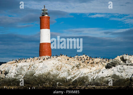 Leuchtturm am Ende der Welt, den Beagle-Kanal, Ushuaia, Feuerland, Argentinien, Patagonien, Südamerika Stockfoto