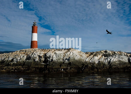 Leuchtturm am Ende der Welt, den Beagle-Kanal, Ushuaia, Feuerland, Argentinien, Patagonien, Südamerika Stockfoto