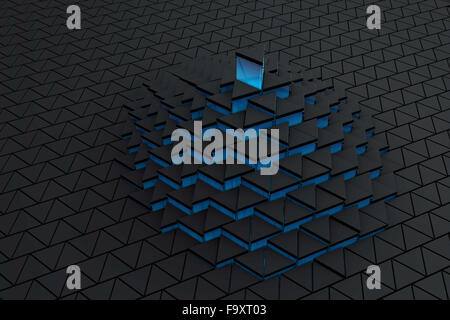 Schwarze und blaue Dreieck Hintergrund Stockfoto