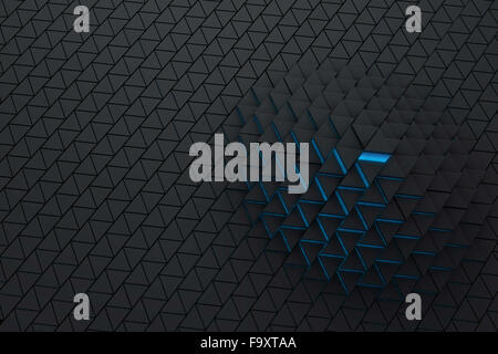 Schwarze und blaue Dreieck Hintergrund Stockfoto