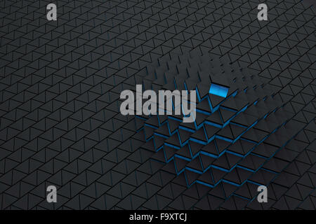 Schwarze und blaue Dreieck Hintergrund Stockfoto