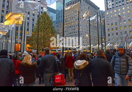 Weihnachten Baum Rockefeller Center in Manhattan, New York City Stockfoto