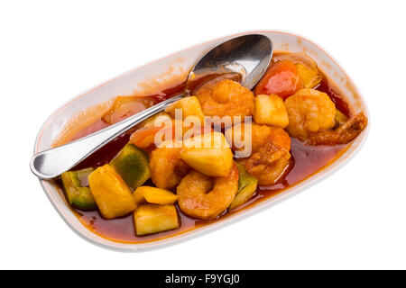 Garnelen mit Pinneaple in Soße Stockfoto