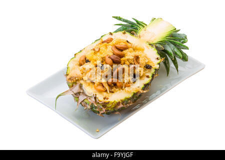 Ananas-Salat mit Meeresfrüchten Stockfoto