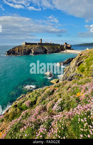 Peel; Schloss und den Hafen; Isle Of Man; UK Stockfoto