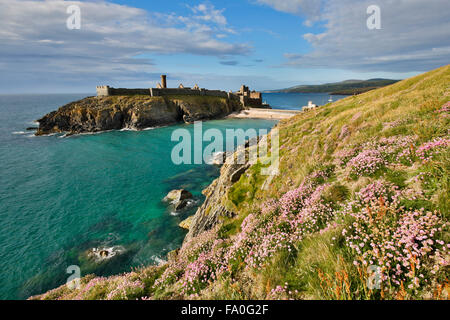 Peel; Schloss und den Hafen; Isle Of Man; UK Stockfoto