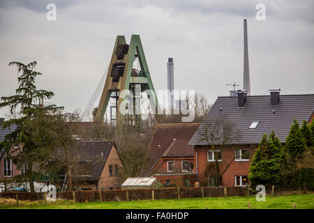 Zeche Auguste Victoria in Marl, Deutschland, Förderturm des Schachtes 8, die Mine wurde im Dezember 2015, nach 116 Jahren geschlossen Stockfoto