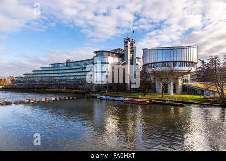 Gebäude des Europäischen Gerichtshofs für Menschenrechte in Straßburg, Elsass, Frankreich Stockfoto