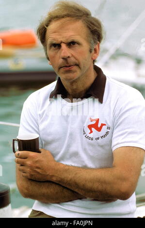 AJAXNETPHOTO. 6. JUNI 1980. PLYMOUTH, ENGLAND. -OSTAR 1980 DREI BEINE DER MANN III SKIPPER NICK KEIG (UK) / 2. FOTO: JONATHAN EASTLAND/AJAX REF: KEIG 1980 01 Stockfoto