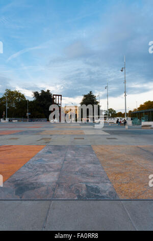 Die Vereinten Nationen europäischen Hauptsitz von dem Platz Place des Nations vor in Genf, Schweiz Stockfoto