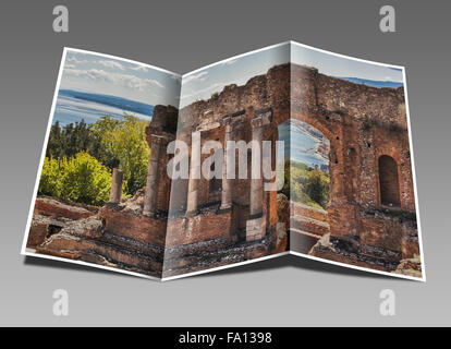 Das antike Theater von Taormina ist auch bekannt als Teatro Greco (griechisches Theater), Provinz Messina, Sizilien, Italien, Europa Stockfoto