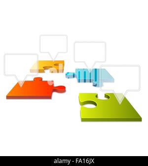 Puzzle Puzzle Perspektive Infografik Element Isolated on White Stock Vektor