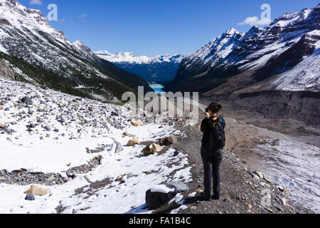 Ebene der sechs Gletscher trail, Lake Louise, Banff Nationalpark, Alberta, Kanada. Stockfoto