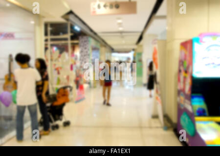 Atmosphäre rund um Shopping-Malls Hintergrund weichzeichnen Stockfoto