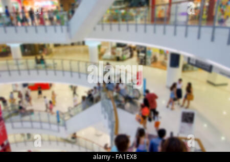 Atmosphäre rund um Shopping-Malls Hintergrund weichzeichnen Stockfoto