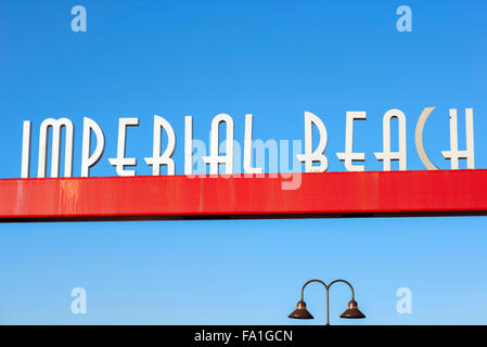 Imperial Beach Zeichen, Zeichen, Text. Imperial Beach, Kalifornien, USA. Stockfoto