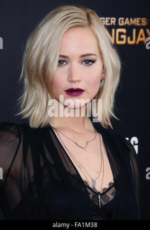 "Die Tribute von Panem: Mockingjay - Teil 2: Sondervorstellung bei AMC Lincoln Square - Ankünfte Featuring: Jennifer Lawrence wo: New York, Vereinigte Staaten von Amerika bei: 18. November 2015 Stockfoto