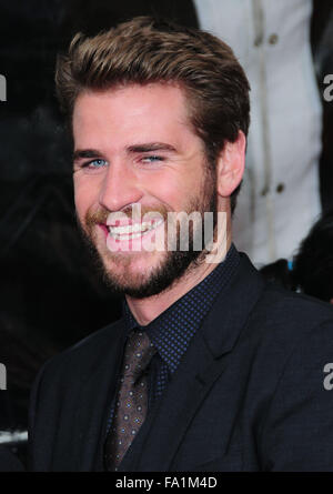 "Die Tribute von Panem: Mockingjay - Teil 2: Sondervorstellung bei AMC Lincoln Square - Ankünfte Featuring: Liam Hemsworth Where: New York, Vereinigte Staaten von Amerika bei: 18. November 2015 Stockfoto