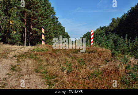 Polnischen Grenzposten an der Grenze zu Deutschland Stockfoto