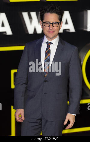 JJ Abrams besucht die Europäische Premiere von "Star Wars: das Erwachen der Macht im Odeon Leicester Square statt Stockfoto