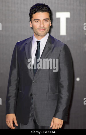 Oscar Isaac besucht die Europäische Premiere von "Star Wars: das Erwachen der Macht im Odeon Leicester Square statt Stockfoto