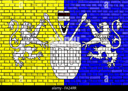 Flagge des Königreichs von Toro auf Mauer gemalt Stockfoto