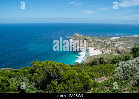 Südafrika, Cape Town, Cape Point. Table Mountain National Park, Kap der guten Hoffnung, Blick auf Dias Strand. Stockfoto