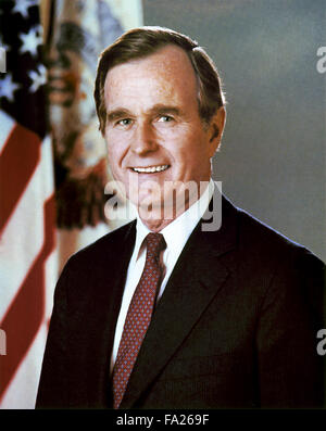 George H. W. Bush, US-amerikanischer Politiker, der als der 41. Präsident der USA von 1989 bis 1993 diente und die 43. Vizepräsident der USA (1981 – 1989). Stockfoto