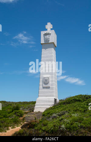 Südafrika, Kapstadt, Kap der guten Hoffnung, Table Mountain National Park. Vasco De Gama Denkmal, c. 1497. Stockfoto