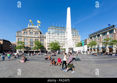 Obelisk Dam Dam Zentralen Quadratischen Amsterdam Holland Stockfotografie Alamy