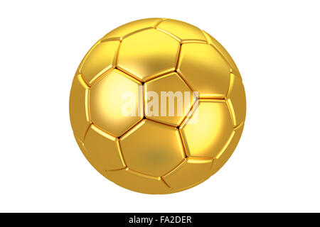 goldenen Fußball isoliert auf weißem Hintergrund Stockfoto