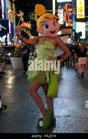 Tinkerbell am Times Square, New York, New York. Stockfoto