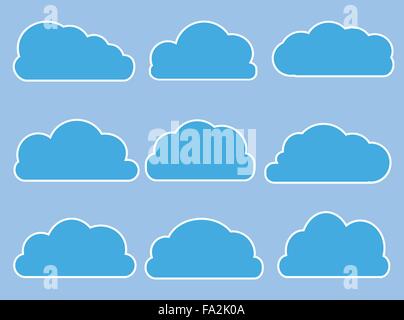 Vektor-Web-Cloud-Icons in verschiedenen Formen Stock Vektor