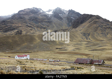 Abra La Raya, Höhenlage Railway Pass zwischen Puno und Cusco, Peru Stockfoto