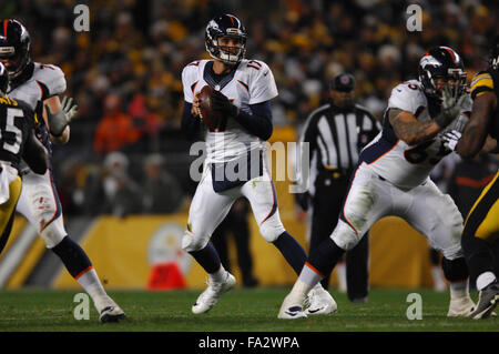 Pittsburgh, PA, USA. 20. Dezember 2015. während die Denver Broncos Vs Pittsburgh Steelers Spiel bei Heinz Field in Pittsburgh, PA. Jason Pohuski/CSM/Alamy Live-Nachrichten Stockfoto