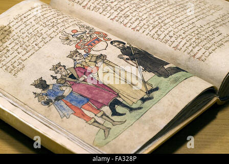 Historische, handgeschriebene biblischen Skript in ein Kloster-Bibliothek, Deutschland, Europa Stockfoto