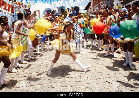 Frevo Tänzer am Karneval in Olinda, Pernambuco, Nord-Ost-Brasilien Stockfoto