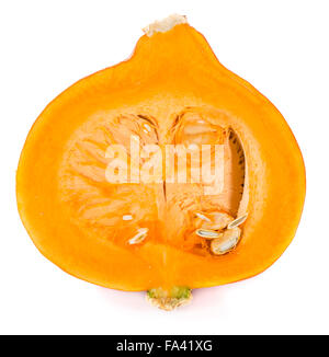 Portion frische Kürbis isoliert auf weißem Hintergrund (close-up erschossen) Stockfoto